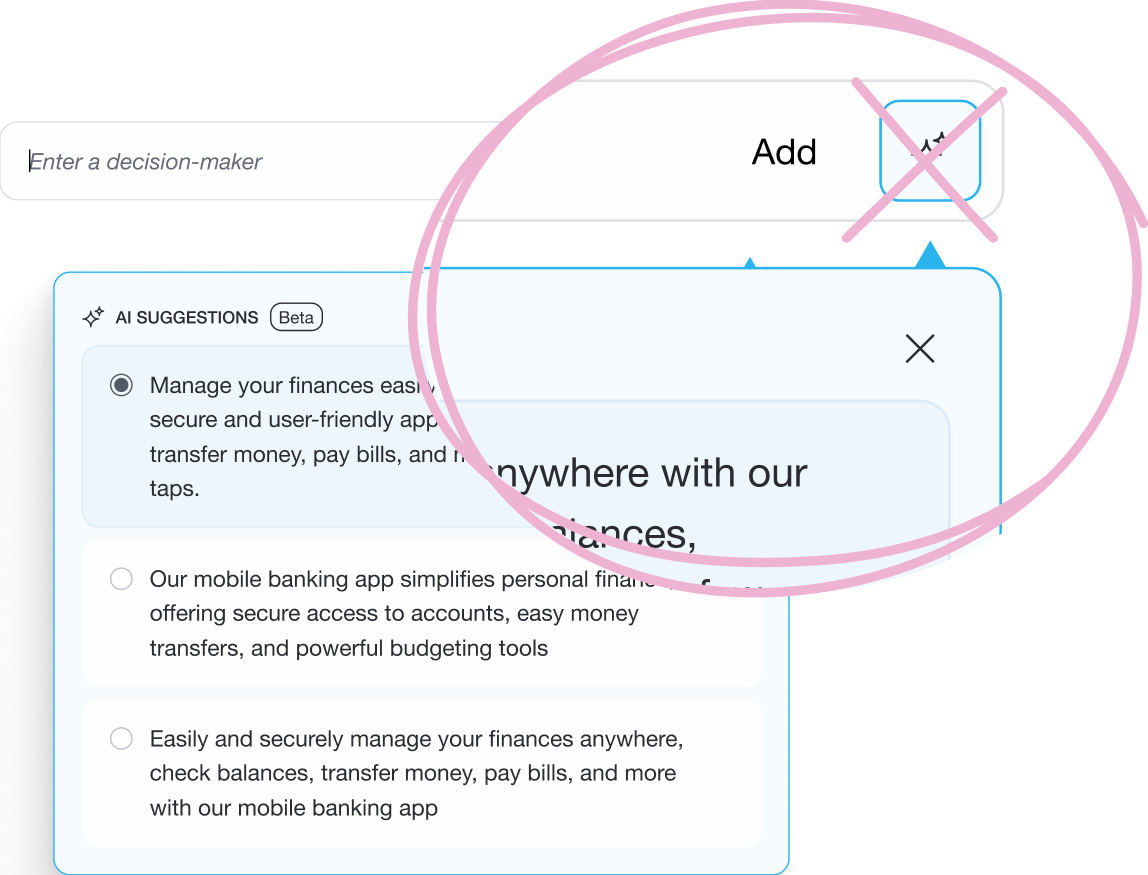 The add-capability input with the AI tooltip