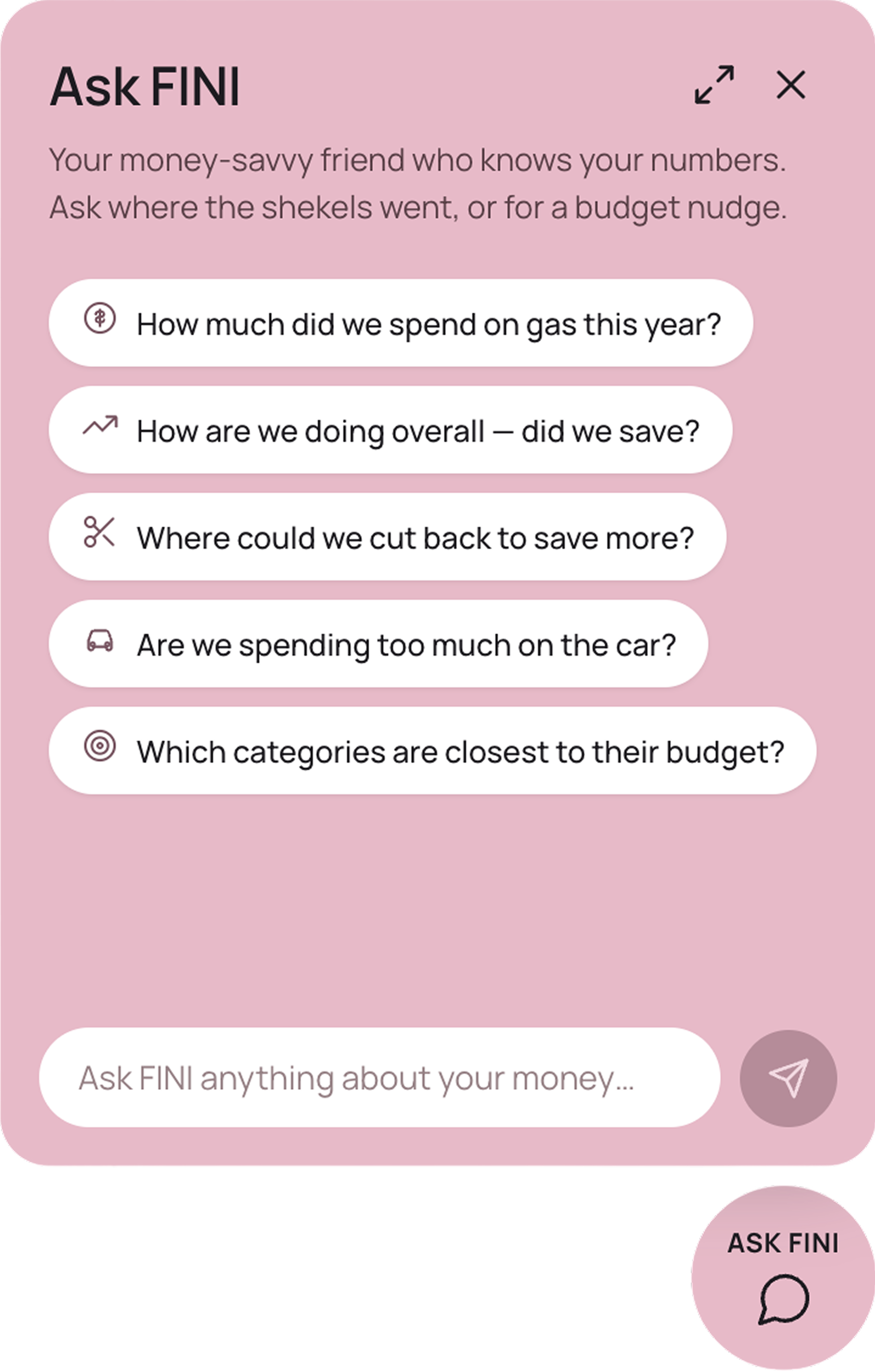 FINI answering a spending question