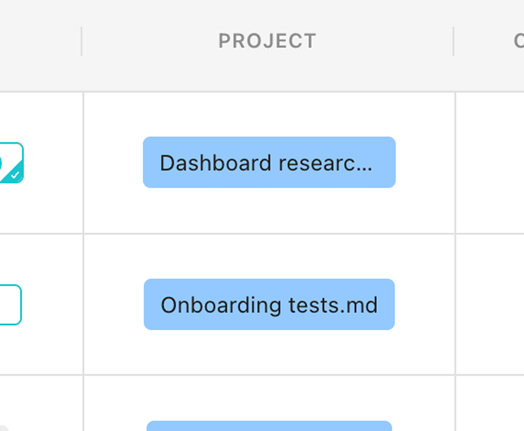 A task linked to its project file